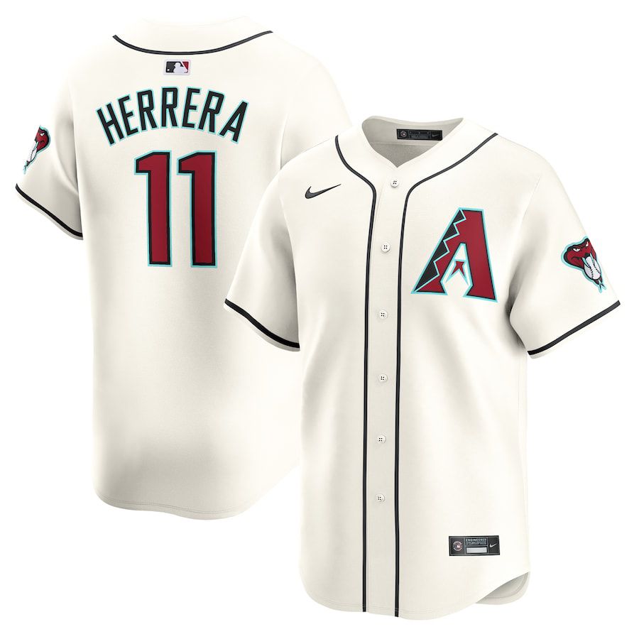 Men Arizona Diamondback #11 Jose Herrera Nike White Home Limited Player MLB Jersey